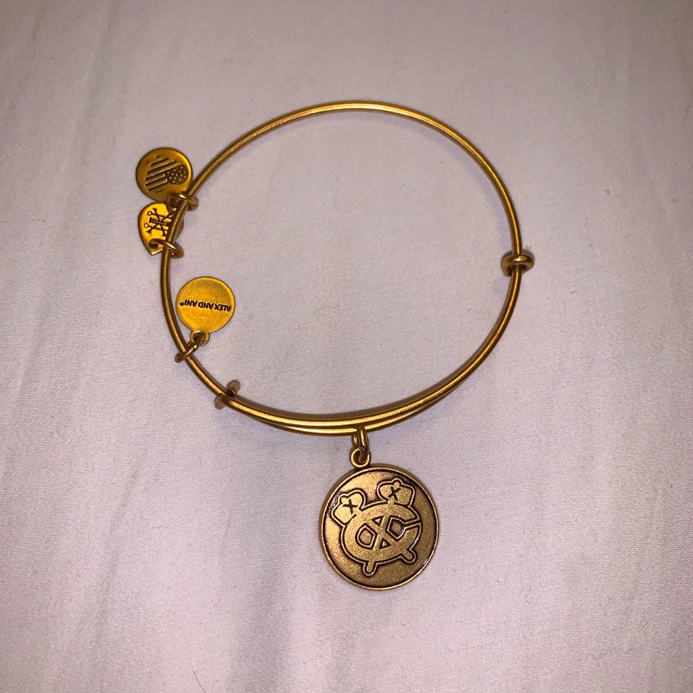 Alex and Ani gold Blackhawks bracelet